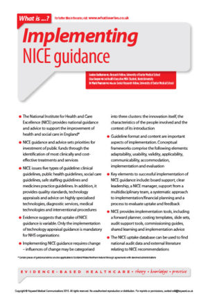 Implementing NICE guidance