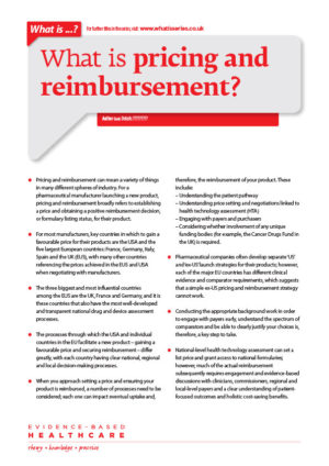 What is pricing and reimbursement?
